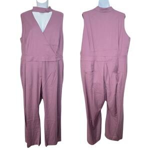 Wildfang The Empower High Waisted V-Neck Jumpsuit in Maeve Size 26W NWT